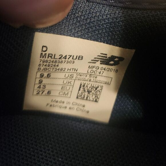 New Balance 247 Revlite Blue/Blk/White Suede Sneakers SZ.9.5 Mens Ret.$147 EUC! - Picture 10 of 10